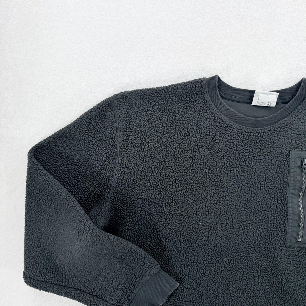 Champion Sweatshirt Mens XL Gray Sherpa Fleece Pullover Chest Pocket Logo - Picture 7 of 16